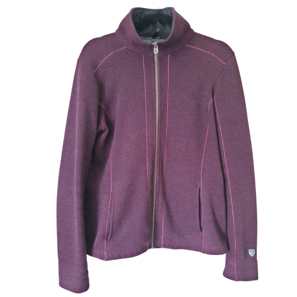 Kuhl Womens Large Purple Full Zip Stella Fleece Jacket Thumbholes Hiking